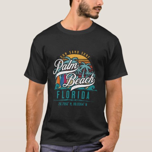 Palm Beach Florida Sun Sand Surf Vacation T_Shirt