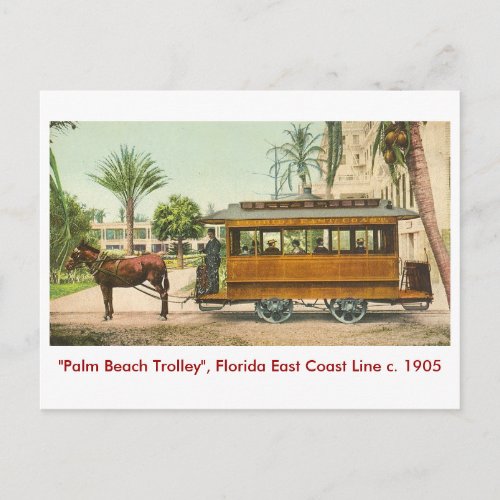 Palm Beach Florida Train Postcard