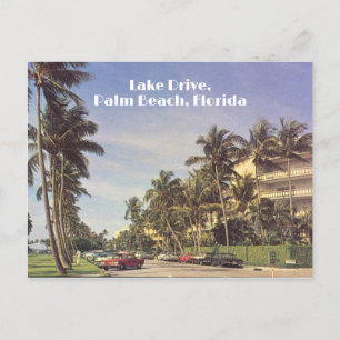 Palm Beach, Florida vintage 1960s photo Lake Drive Postcard
