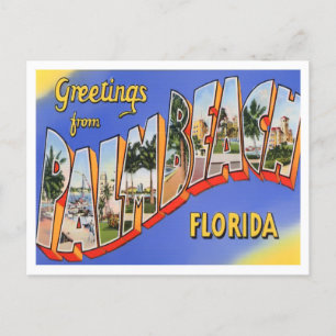 Palm Beach, Florida Vintage Big Letters Postcard