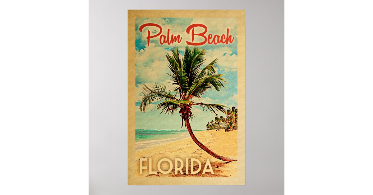 Palm Beach Print Palm Beach Art Vintage Travel Poster Florida Print Florida Poster Palm Beach Poster Palm Beach Travel Poster