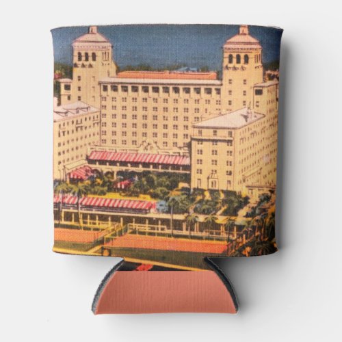 Palm Beach Florida _ Vintage Skyline Photo Can Cooler