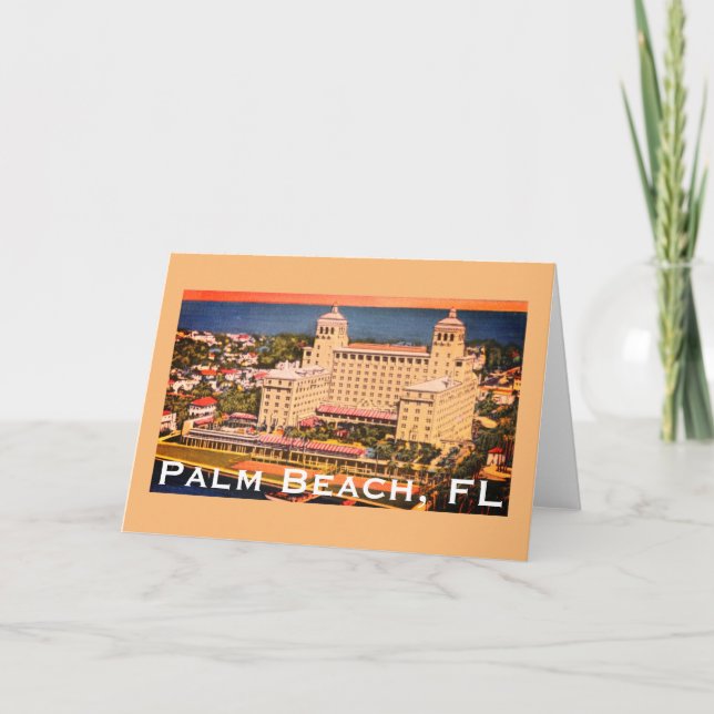 Palm Beach, Florida - Vintage Skyline Photo Card (Front)