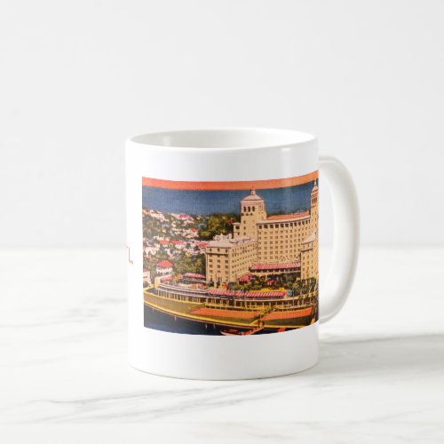 Palm Beach Florida _ Vintage Skyline Photo Coffee Mug