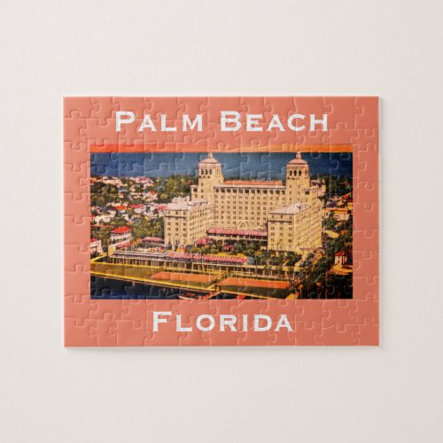 Palm Beach Florida _ Vintage Skyline Photo Jigsaw Puzzle