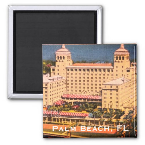 Palm Beach Florida _ Vintage Skyline Photo Magnet