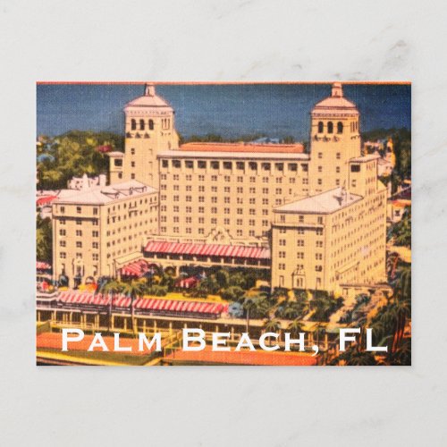 Palm Beach Florida _ Vintage Skyline Photo Postcard