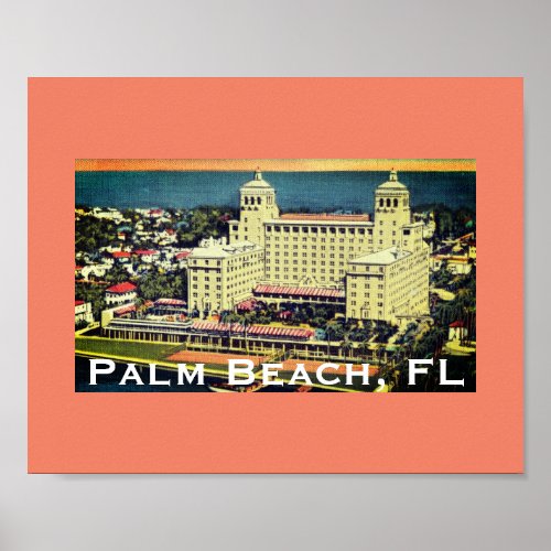 Palm Beach Florida _ Vintage Skyline Photo Poster