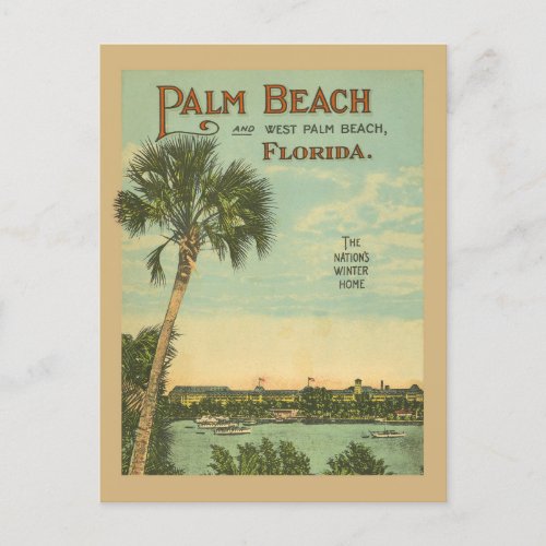 Palm Beach Florida Vintage Tourism Postcard