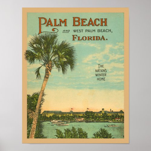 Palm Beach Florida Vintage Tourism Poster