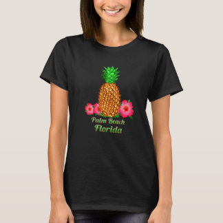 Palm Beach Gardens Florida Pineapple Floral T-Shirt