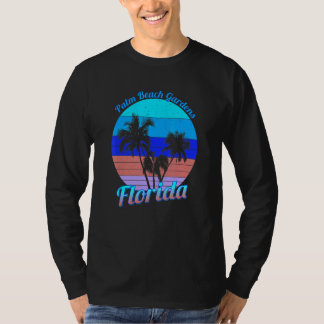 Palm Beach Gardens Florida Retro Tropical Palm Tre T-Shirt