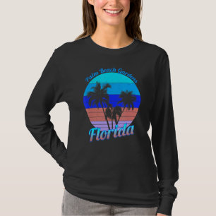 Palm Beach Gardens Florida Retro Tropical Palm Tre T-Shirt