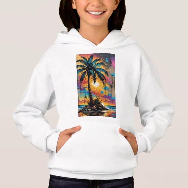 palm beach graffiti paint  hoodie (Front)