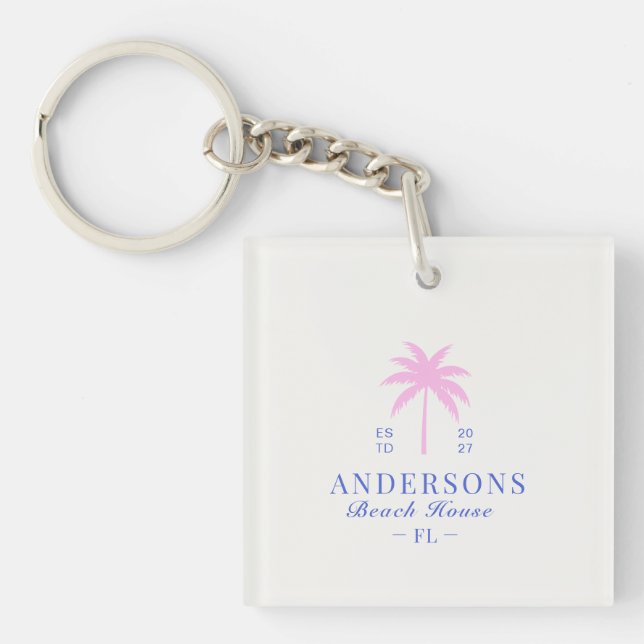 Palm | Beach House |  Social Club Aesthetic,  Keychain (Front)