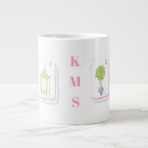 Palm Beach Mahjong Tile Personalized 15 Oz