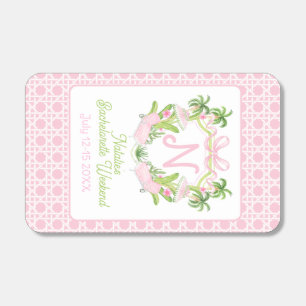 Palm Beach Monogram Crest Bachelorette Weekend Matchboxes