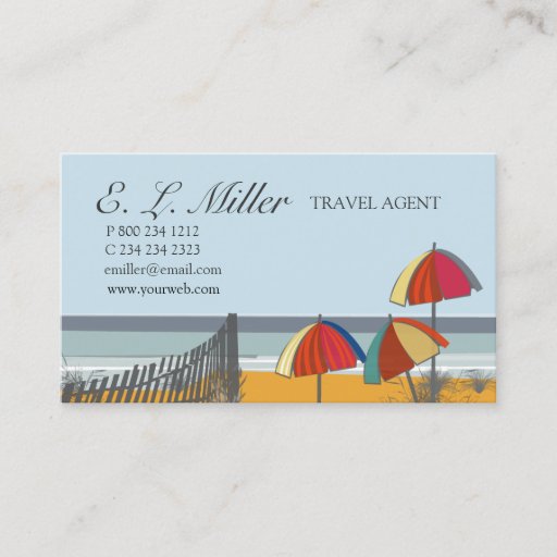 Customizable Travel Agent Business Cards