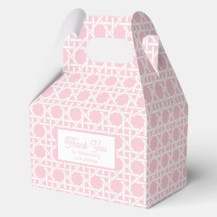 Palm Beach Pink and White Rattan Favor Boxes