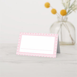 Palm Beach Pink and White Rattan Place Card