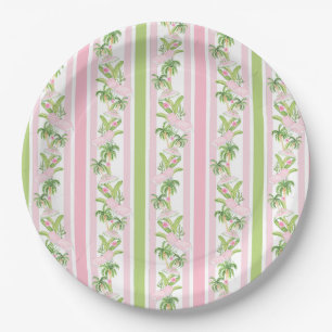 Palm Beach Pink Pool Loungers Paper Plates