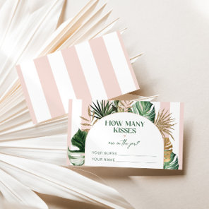 Palm beach pink stripe how many kisses bridal game enclosure card