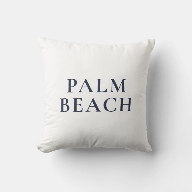 Palm Beach Preppy Coastal Throw Pillow (Front)