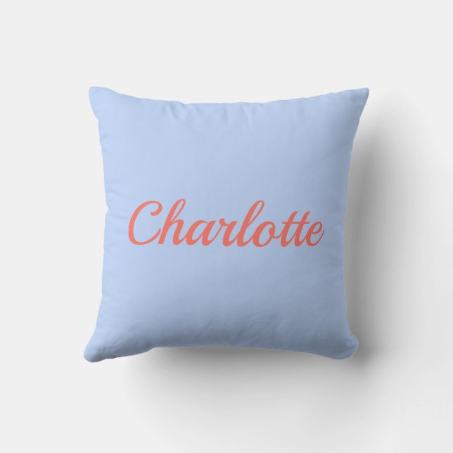 Palm Beach Preppy Personalized Name Throw Pillow  (Back)