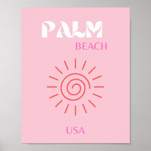 Palm Beach, Preppy, Preppy Room, Pink Poster