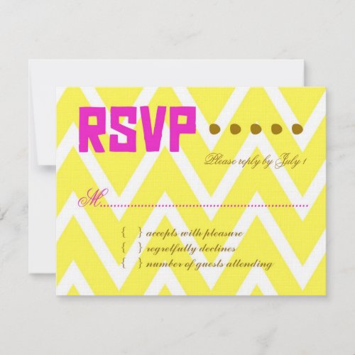 PALM BEACH RSVP Yellow Chevron Linen Paper