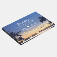 Palm Beach String Lights Destination Wedding Guest Book
