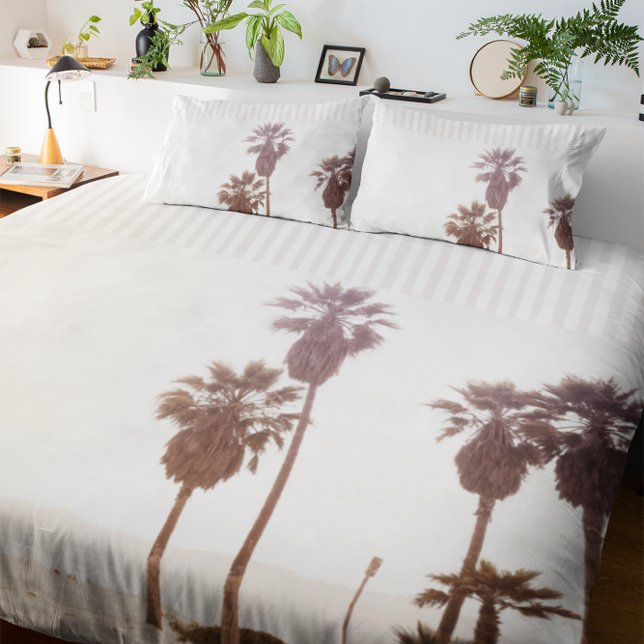 Palm Beach Subtle Stripes Nostalgic Earthy Color  Duvet Cover (Creator Uploaded)