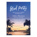 Palm Beach Sunset String Lights Graduation Party Invitation