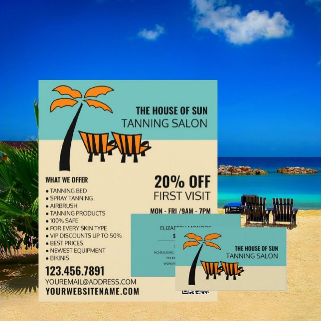 Palm Beach, Tanning Salon Business Card (Creator Uploaded)