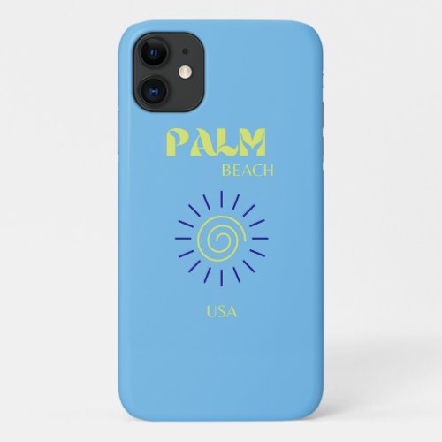 Palm Beach Travel Art Florida Preppy Blue iPhone 11 Case