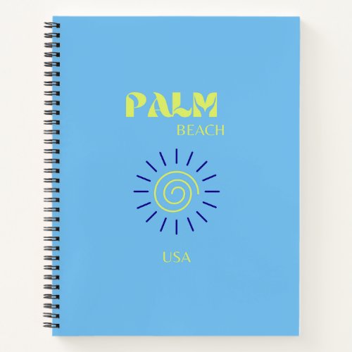 Palm Beach Travel Art Florida Preppy Blue Notebook