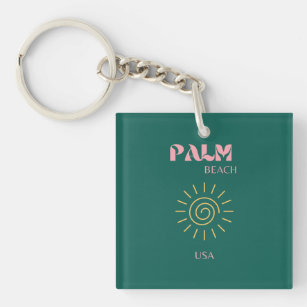 Palm Beach, Travel Art Keychain
