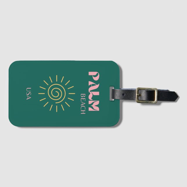 Palm Beach, Travel Art Luggage Tag (Front Horizontal)