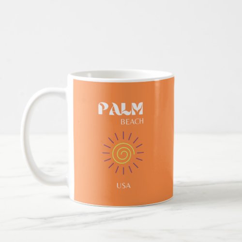 Palm Beach Travel Art Preppy Orange Coffee Mug