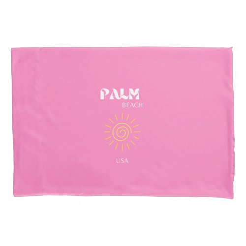 Palm Beach Travel Art Preppy Pink Pillow Case