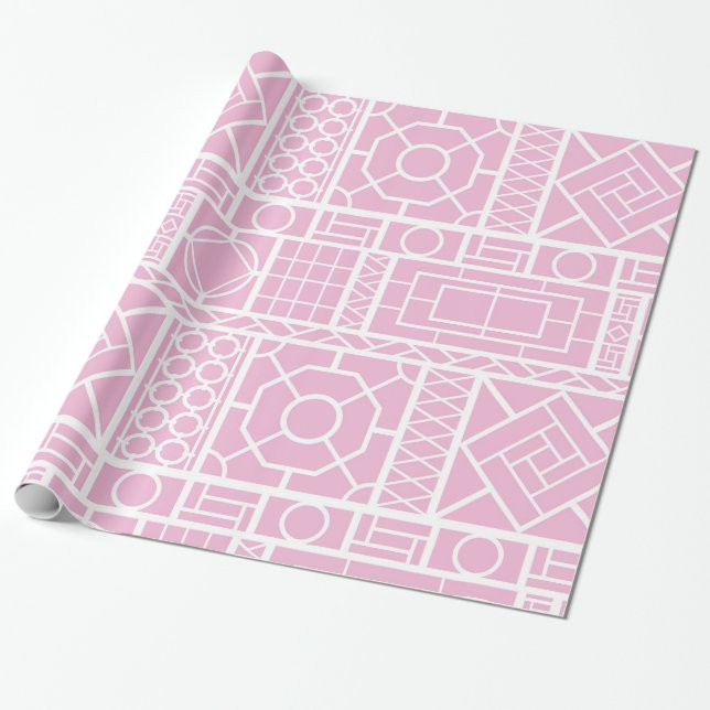 Palm Beach Trellis Wrapping Paper (Unrolled)