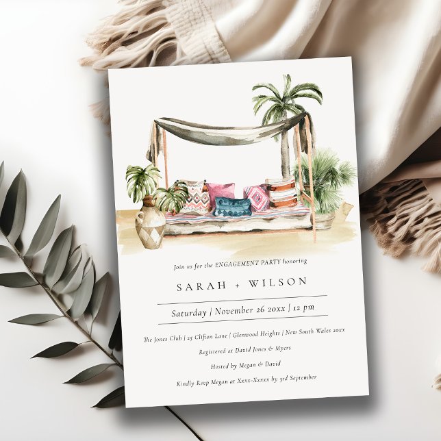Palm Beach Tropical Cabana Engagement Invite (Creator Uploaded)