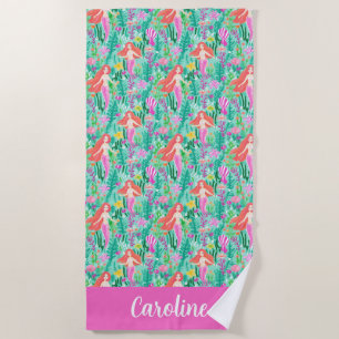 Palm Beach Tropical Island Mermaids Beach Towel