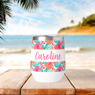 Palm Beach Tropical Island Surf Boards Thermal Wine Tumbler