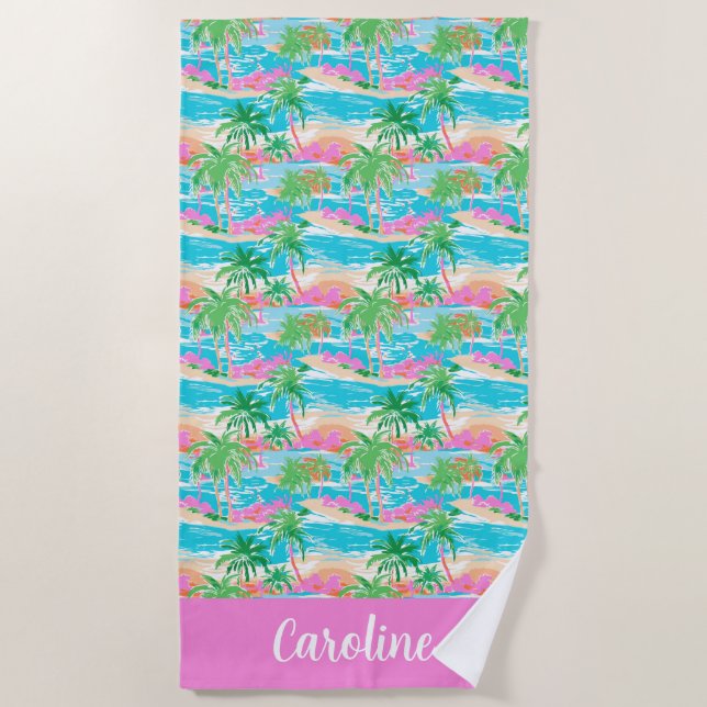 Palm Beach Tropical Island Towel (Front)
