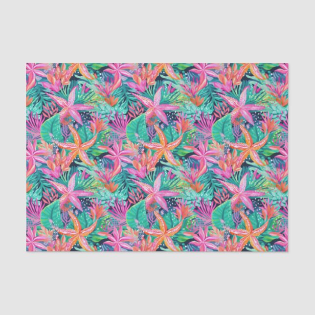 Palm Beach Tropical Island Underwater Starfish Tissue Paper (Front)