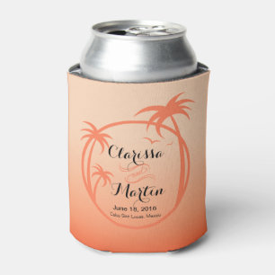 Palm Beach Tropical Logo peach Can Cooler
