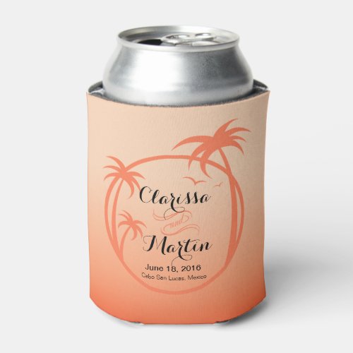 Palm Beach Tropical Logo  peach Can Cooler