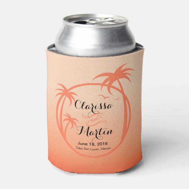Palm Beach Tropical Logo | peach Can Cooler (Can Front)