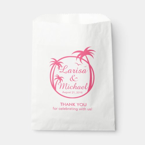 Palm Beach Tropical Logo  pink Favor Bag